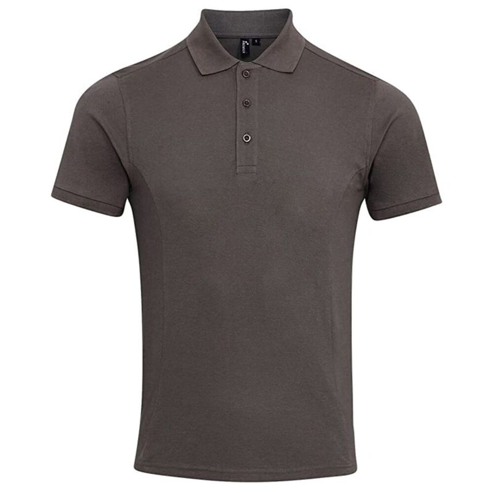 Premier Mens Coolchecker Plus Piqu Polo Shirt / Dark Gray